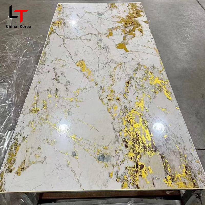 Su geçirmez 1220 × 2440mm 3mm PVC UV Kurulu İç Duvar paneli Dekorasyonu için Yüksek Parlak Kaplama ile Ev Ofis Tasarımı Dekor