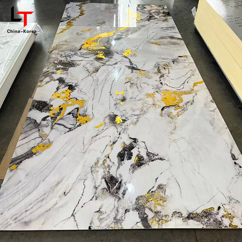 Su geçirmez 1220 × 2440mm 3mm PVC UV Kurulu İç Duvar paneli Dekorasyonu için Yüksek Parlak Kaplama ile Ev Ofis Tasarımı Dekor