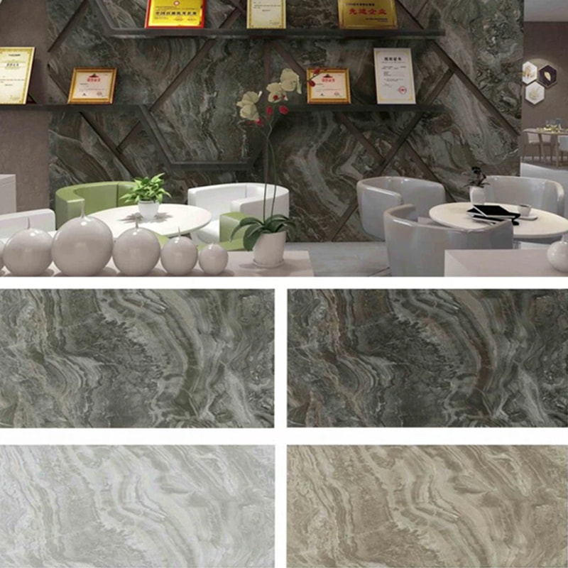 1220mm × 2440mm SPC Duvar Paneli Banyo Duvar Panosu Su Geçirmez ve Alev Geciktirici Çevre Dostu İç UV Dekoratif Paneller