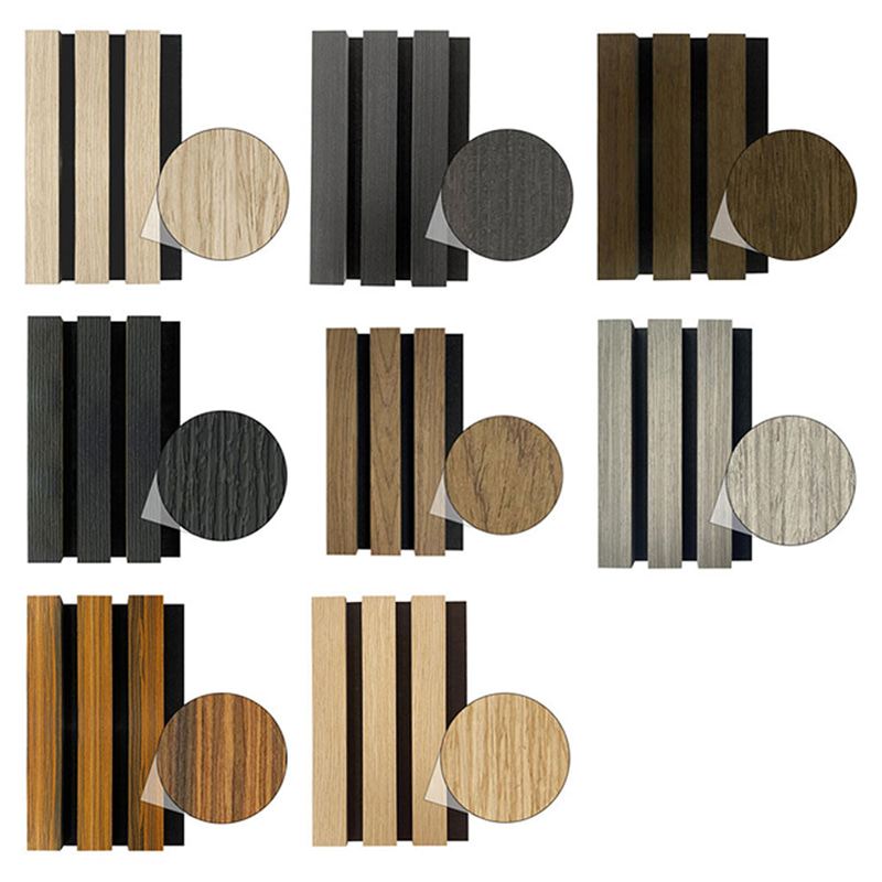 Modern İç Mekan WPC Akustik Duvar Panelleri Dekoratif Kilitli Tasarım Ses Geçirmez Yanmaz Ses Emici Dış Izgara Sınıfı
