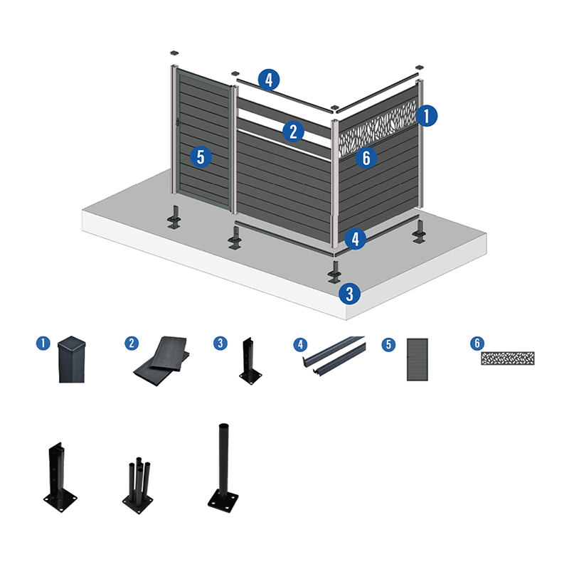 Ahşap Plastik Kompozit Wpc Çit Ev Bahçe Avlu Çit Panelleri Vinilden Daha İyi Pvc Çit Su Geçirmez Dış Mekan Gizlilik Kurulu Hdpe